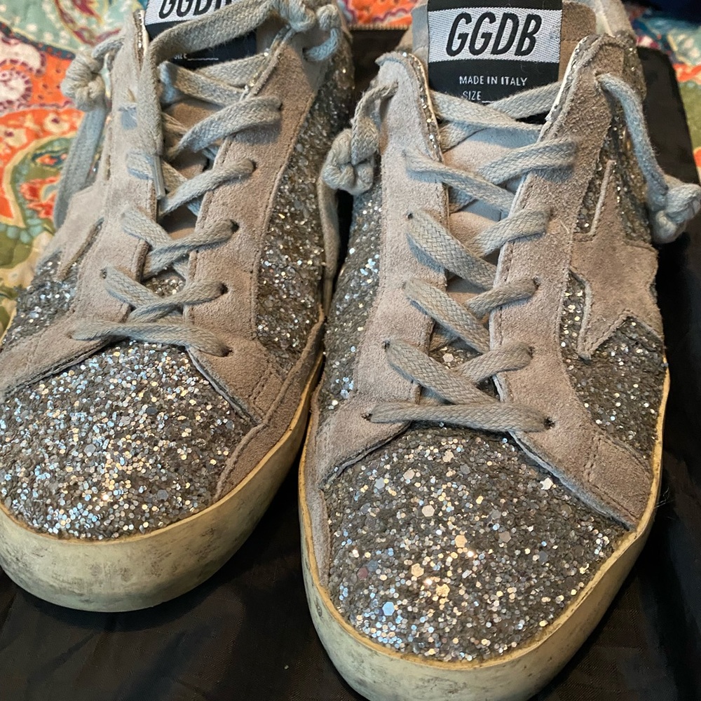 Golden Goose Low Top Silver Sparkle